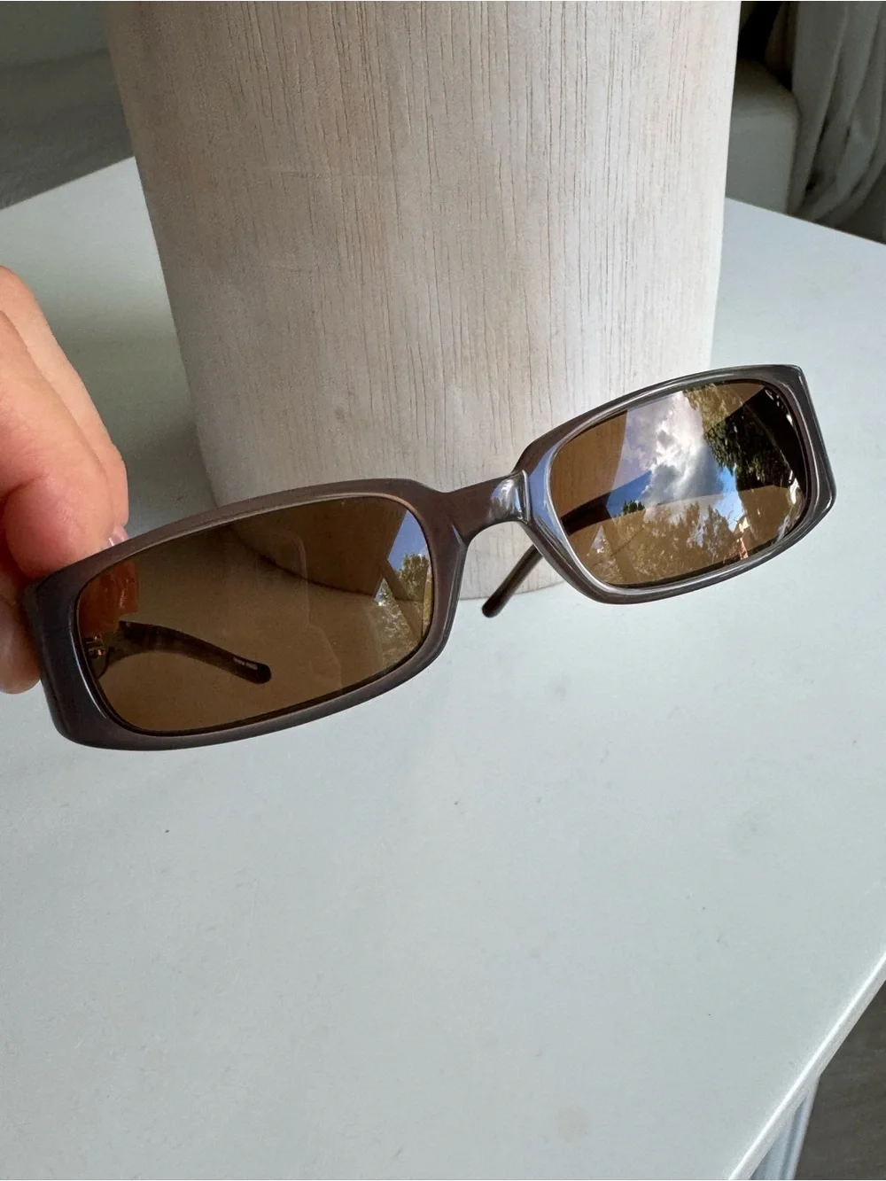 Vintage Alain Mikli M0241 Col 03 Brown Rectangular Sunglasses Made in France